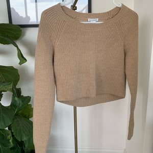 Club Monaco Cropped Camel Sweater Sz XS